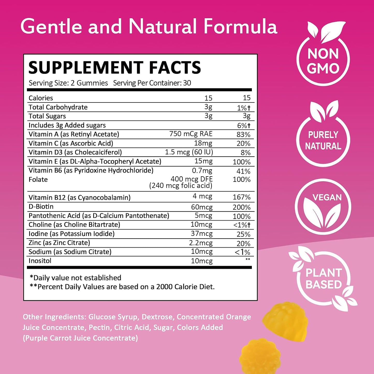 Laicuherb Fertility Support Gummies for Women – with Myo-Inositol & Pantothenic Acid, 60 Gummies - görsel 2
