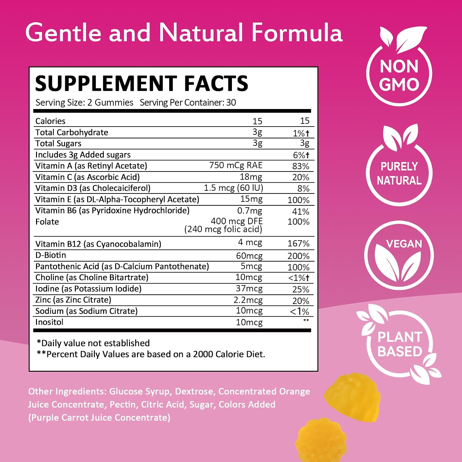 Laicuherb Fertility Support Gummies for Women – with Myo-Inositol & Pantothenic Acid, 60 Gummies - görsel 2