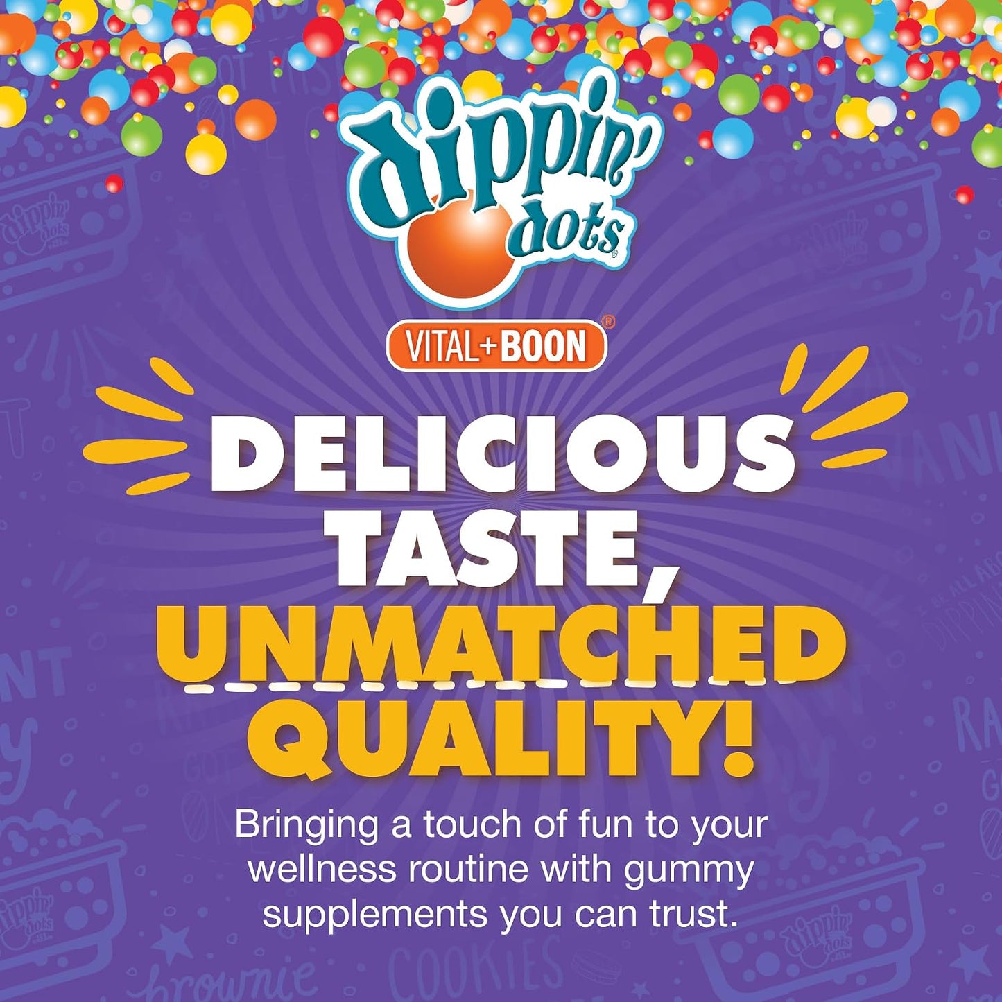 Vital+Boon Dippin' Dots – Multivitamin Gummies for Adults – Gummy Vitamins with Vitamin A, B6, C, D3, E & Folic Acid – Vegetarian, Non-GMO, Gluten-free (60 Gummies) - görsel 8