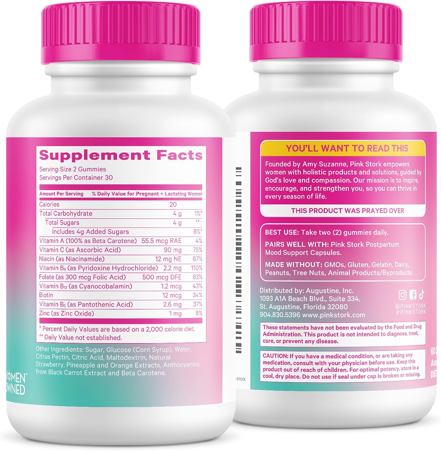 Pink Stork Total Postnatal Vitamin Gummies – Multivitamin for Postpartum Recovery and Breastfeeding Support (60 Gummies) - görsel 9