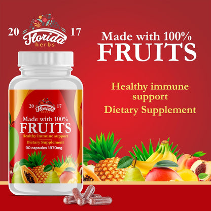 Fruit and Vegetable Supplement – 180 Fruit and 180 Veggie Capsules – 360 Count
