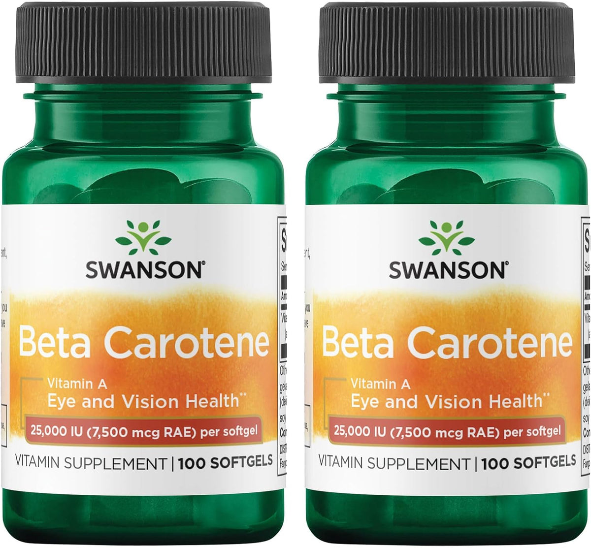 Swanson Beta-Carotene (Vitamin A) 25000 IU - 100 Softgels (4 Pack) - görsel 8