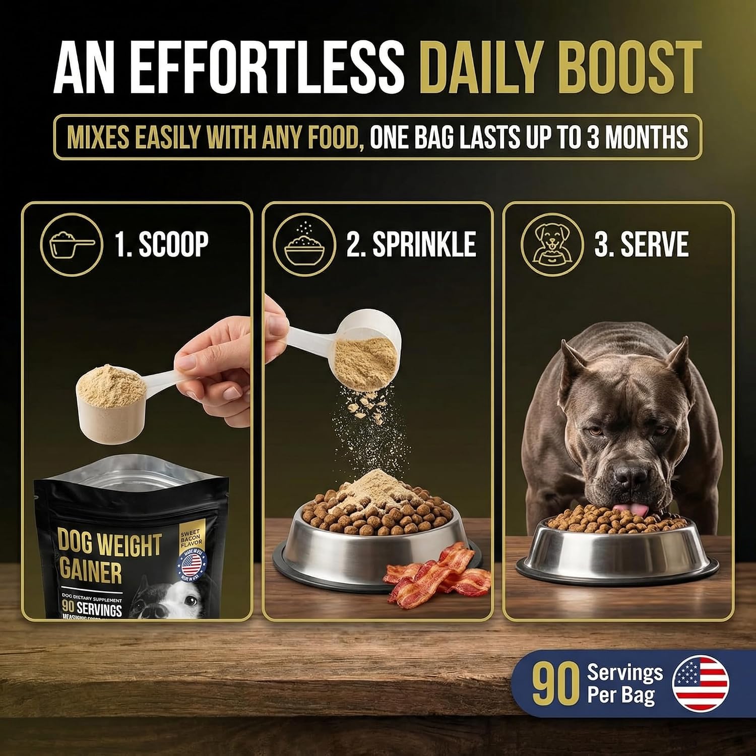 Dog Weight Gainer 90 Servings - Weight Gain Supplements for Dogs - Canine and Dog Muscle Builder - Made in The USA - görsel 5