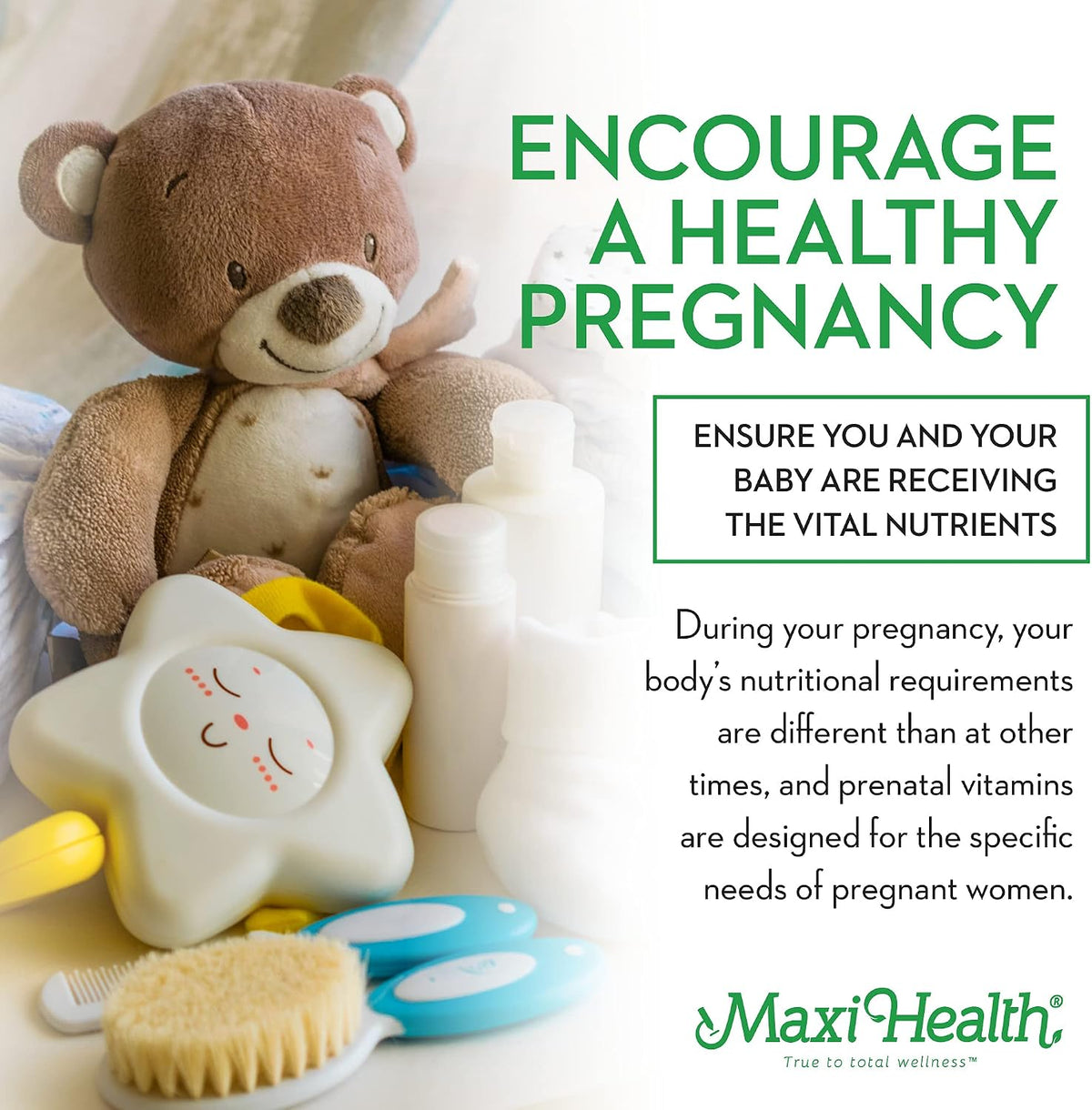 Maxi Health Prenatal Vitamins for Women – Once Daily with Iron, Folate, Choline and Vitamin D3 – 60 Tablets - görsel 3