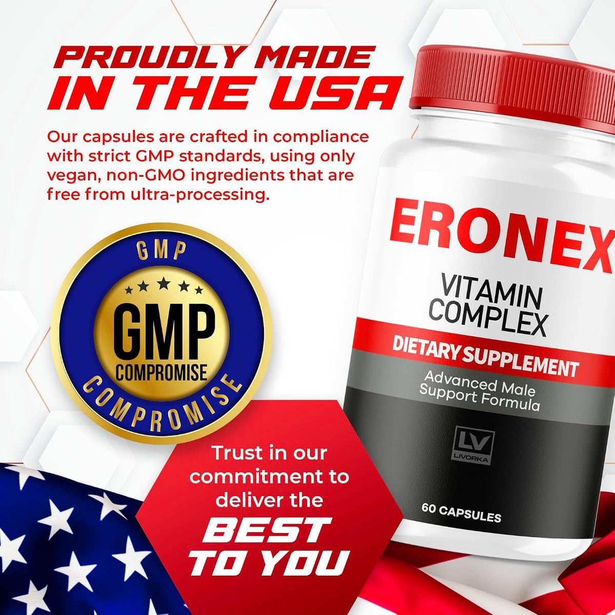 Eronex Vitamin Complex Capsules - All-Natural Supplement, 60 Capsules (2 Month Supply) - görsel 5