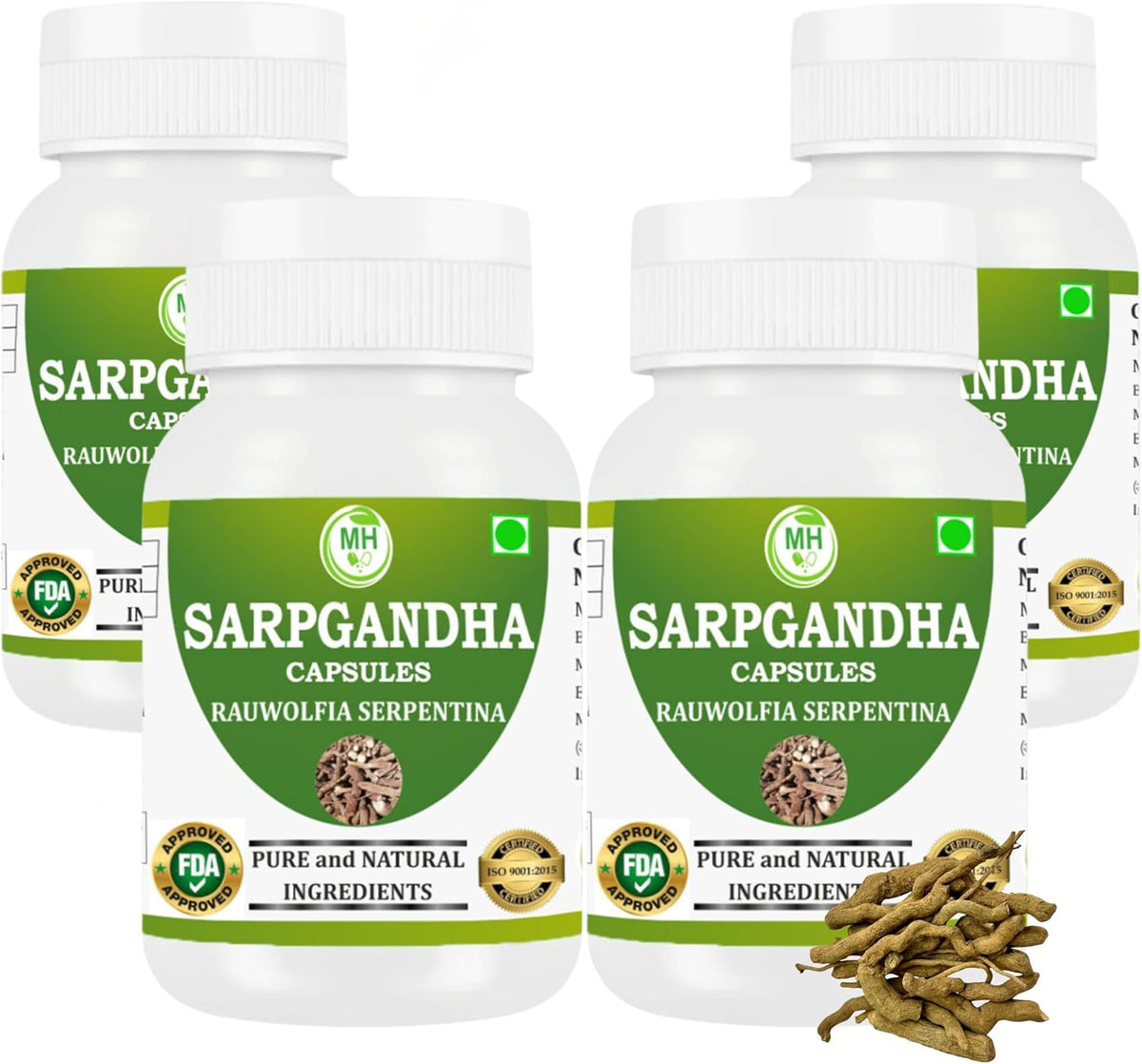 Sarpgandha (Rauwolfia serpentina) Capsules - Organic, Vegan, 500 mg - Combo Pack of 2 Bottles - görsel 10