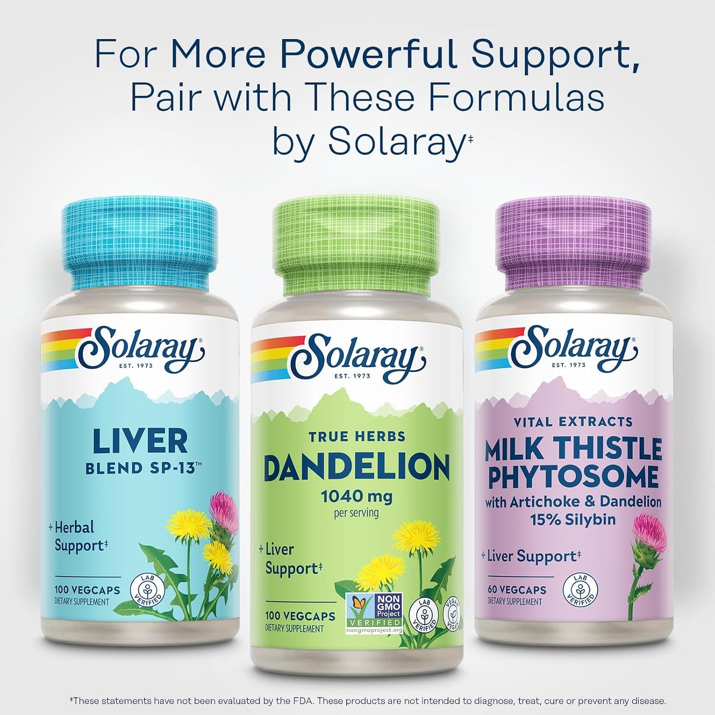 SOLARAY Dandelion Root Supplement – Healthy Liver & Kidney Support – 1,040 mg per Serving – Vegan – Lab Verified – 100 VegCaps - görsel 6