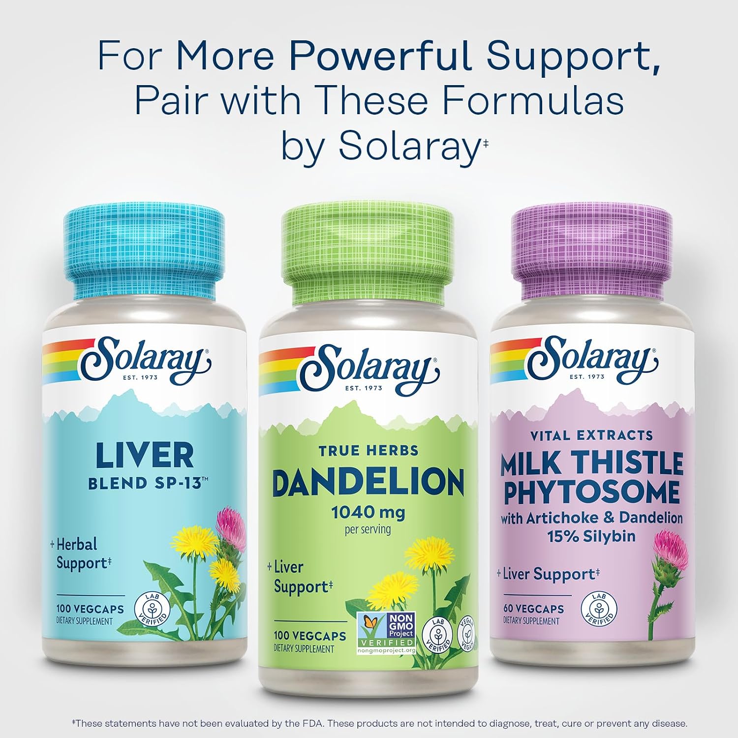 SOLARAY Dandelion Root Supplement – Healthy Liver & Kidney Support – 1,040 mg per Serving – Vegan – Lab Verified – 100 VegCaps - görsel 6