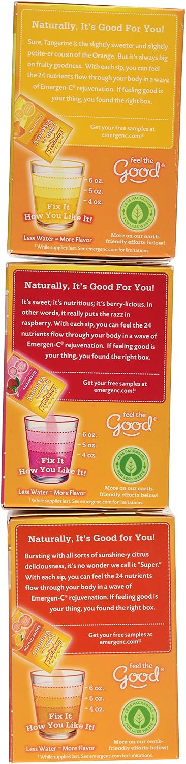Emergen-C Vitamin C 1000mg, 90 Sachets, 3 Variety Cartons - görsel 2