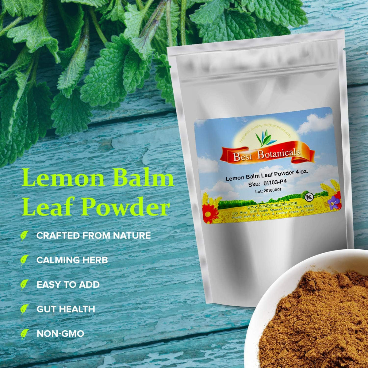 Best Botanicals Lemon Balm Leaf Powder 113 g (4 oz) - görsel 2