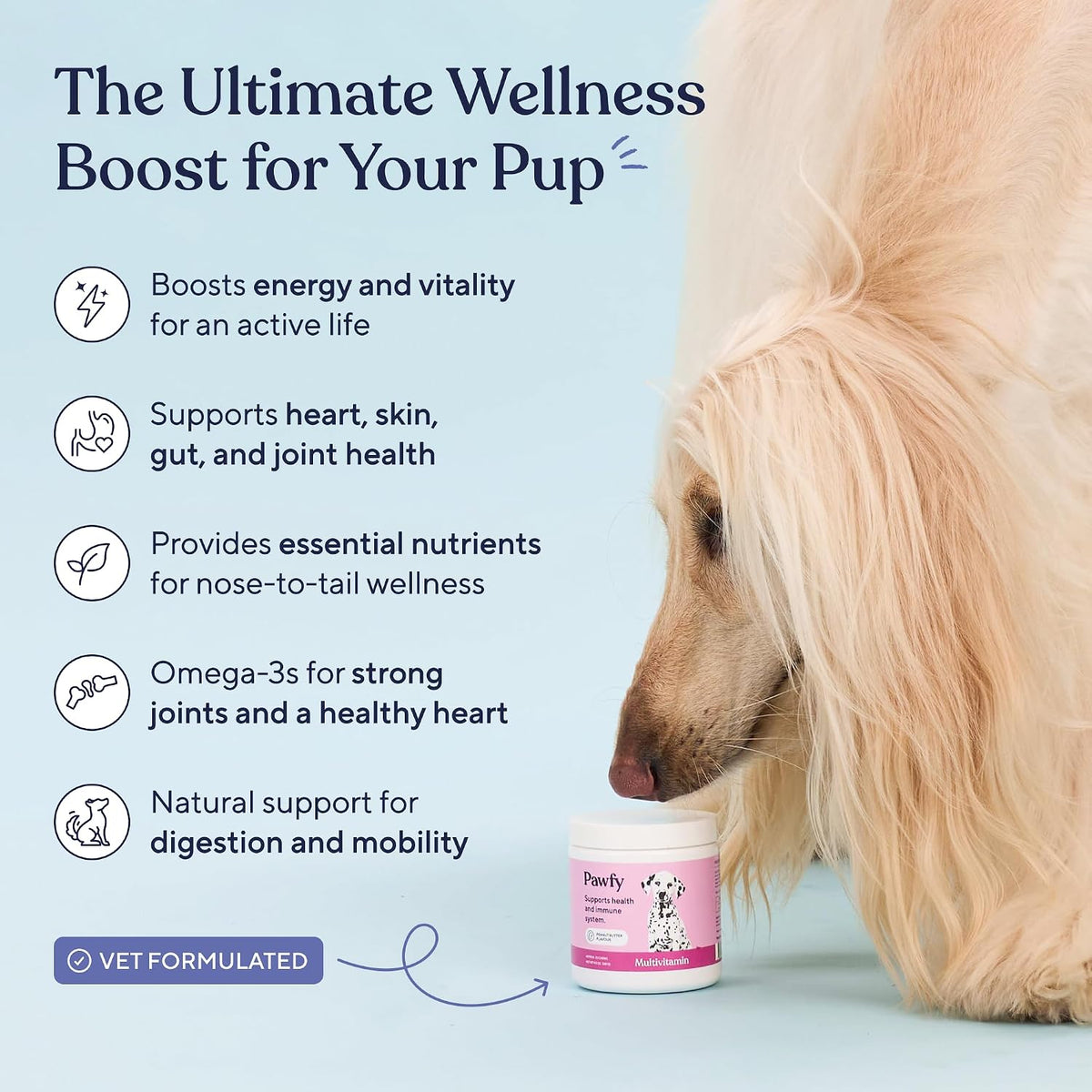 Pawfy Dog Multivitamins 15 in 1 - Advanced Formula for Skin, Coat & Overall Wellbeing (30 Chews) - görsel 2
