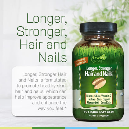 Irwin Naturals Healthy Skin & Hair Plus Nails – 60 Liquid Softgels – Image 5