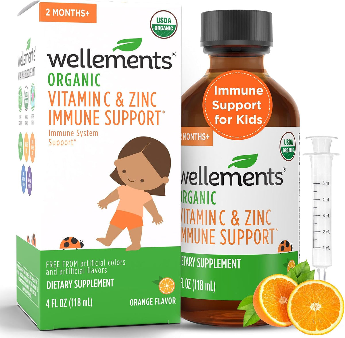 Wellements Organic Kids Immune Support Syrup with Vitamin C & Zinc - görsel 1