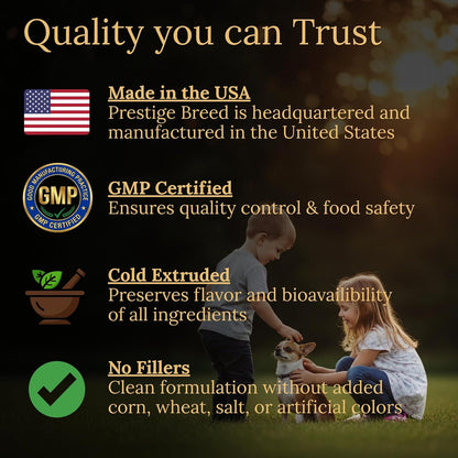 Prestige Breed Multivitamins, Balanced Nutrition for Your Chihuahua, 90 Chews, Made in the USA with Real Bacon