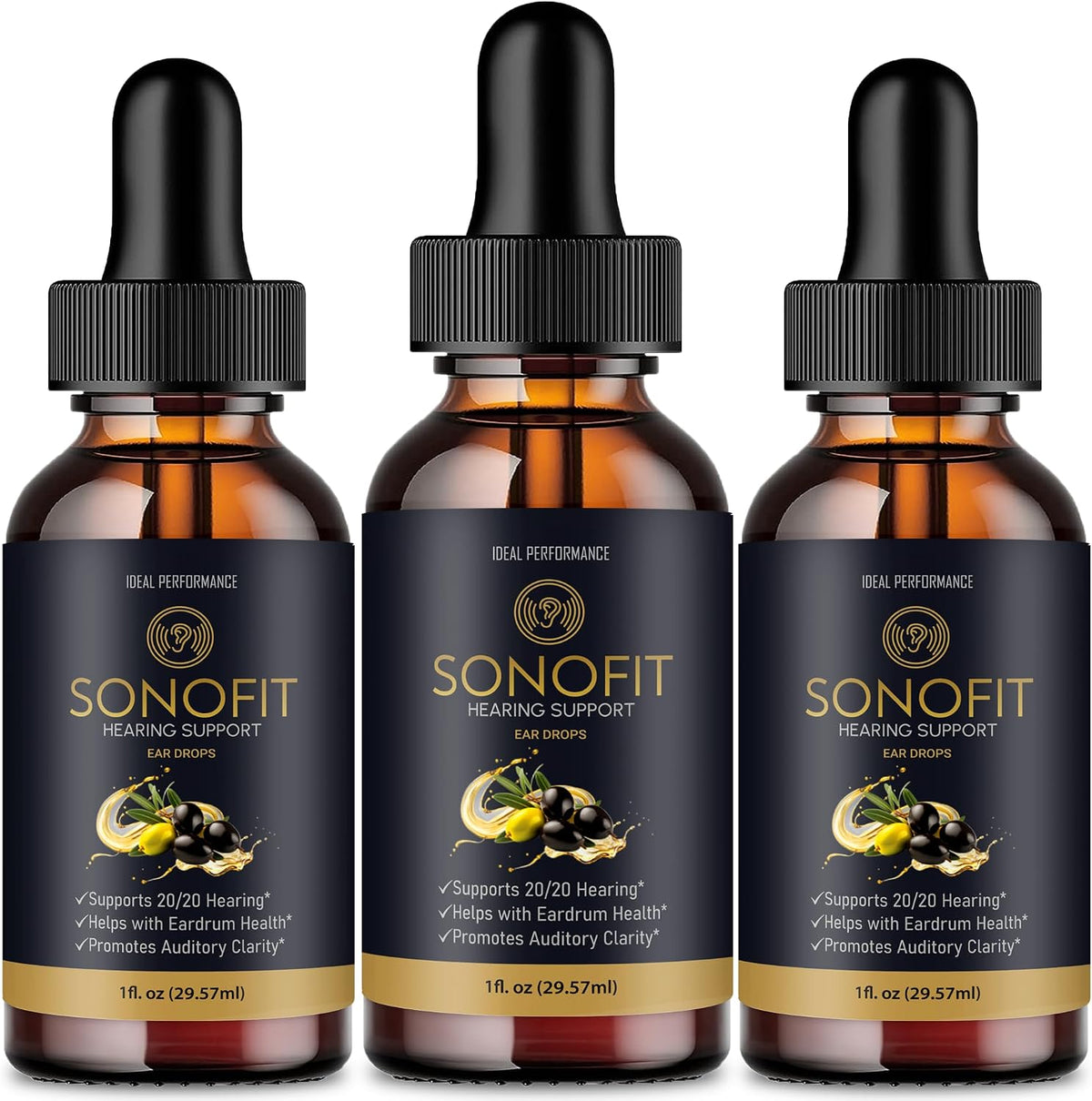 Sonofit Ear Health Drops – Dietary Supplement for Auditory Wellbeing (3 Pack) - görsel 1