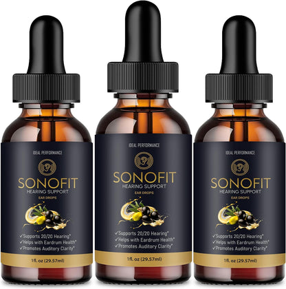 Sonofit Ear Health Drops – Dietary Supplement for Auditory Wellbeing (3 Pack)