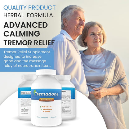 Tremadone Essential Tremor Support Supplement - All-Natural, Gluten-Free, Dairy-Free (1 Bottle)