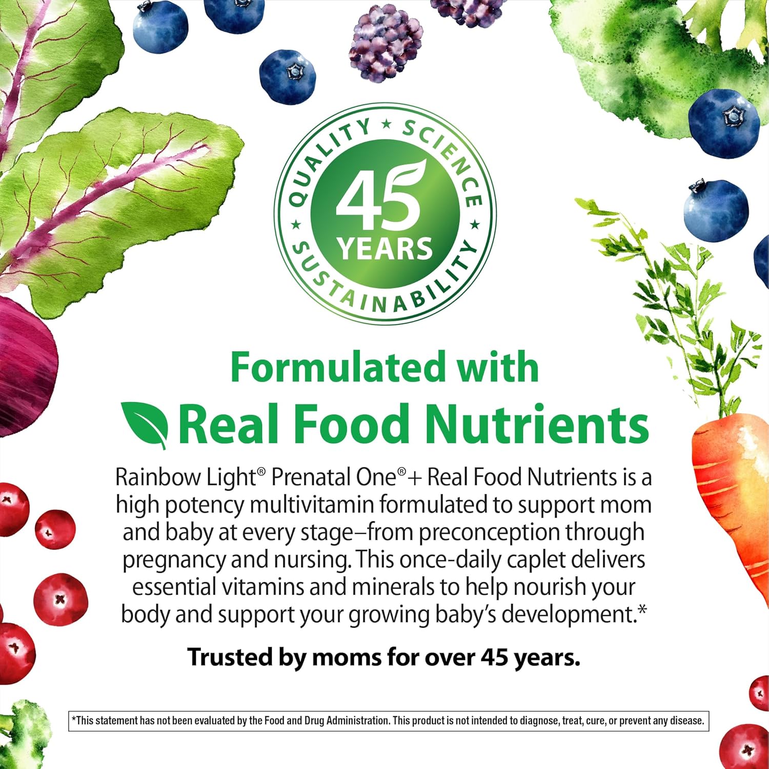 Rainbow Light Prenatal Multivitamin One+ with Probiotics, 150 Caplets - görsel 6