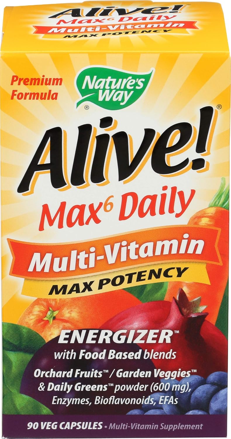 Nature's Way Alive! Max 6 Daily Multi-Vitamin - 90 Veg Capsules - görsel 1