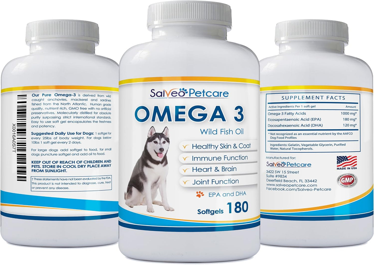Omega 3 Fish Oil for Dogs – Natural Pet Supplement for Shiny Coat, Wild Caught, 180 Capsules - görsel 6
