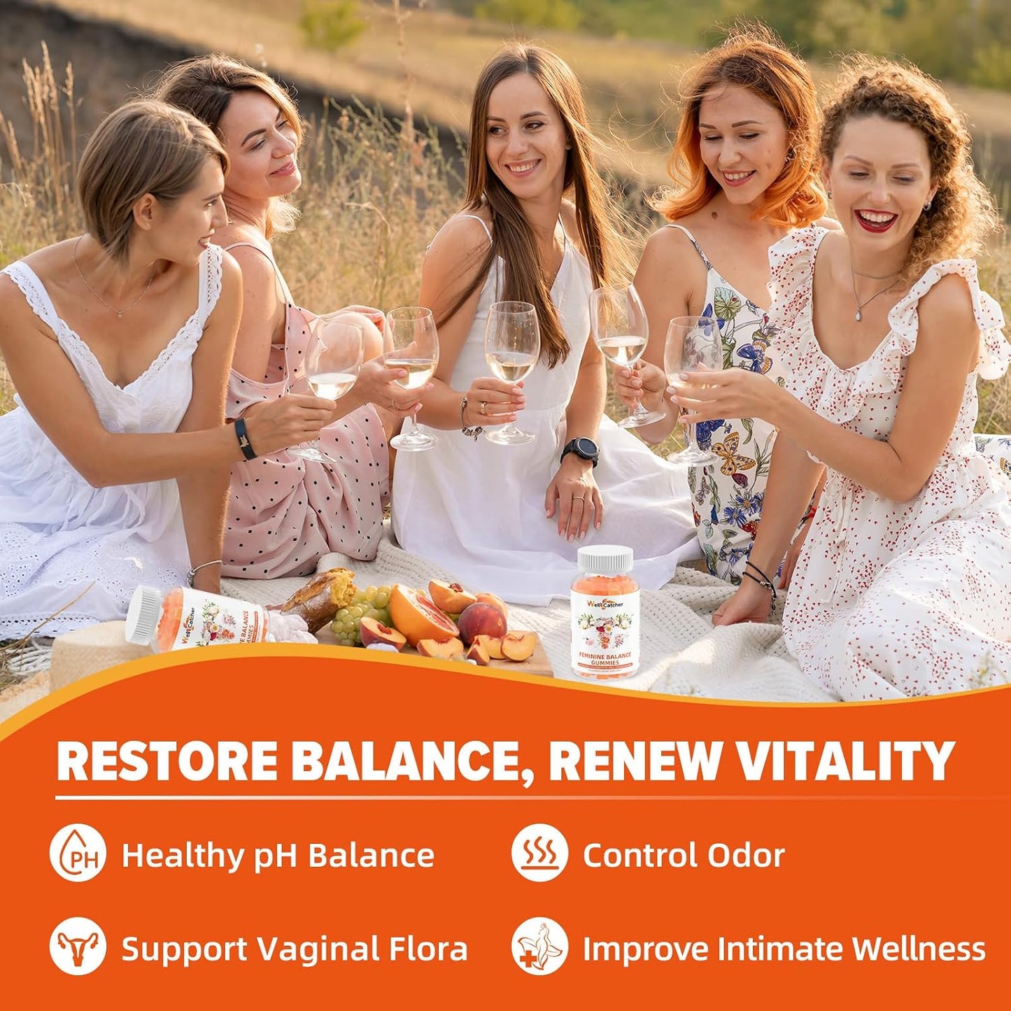 Premium Feminine Balance Gummies for Women - Hawaiian Pineapple Flavour Probiotic Gummies for pH Balance & Immune Support - görsel 3