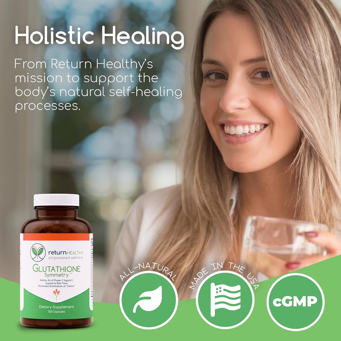 Glutathione Symmetry - S-Acetyl Glutathione Supplement - Antioxidants & Detoxification - Natural Cellular Support - All-Natural, Vegan, Non-GM, 120 Capsules - görsel 5