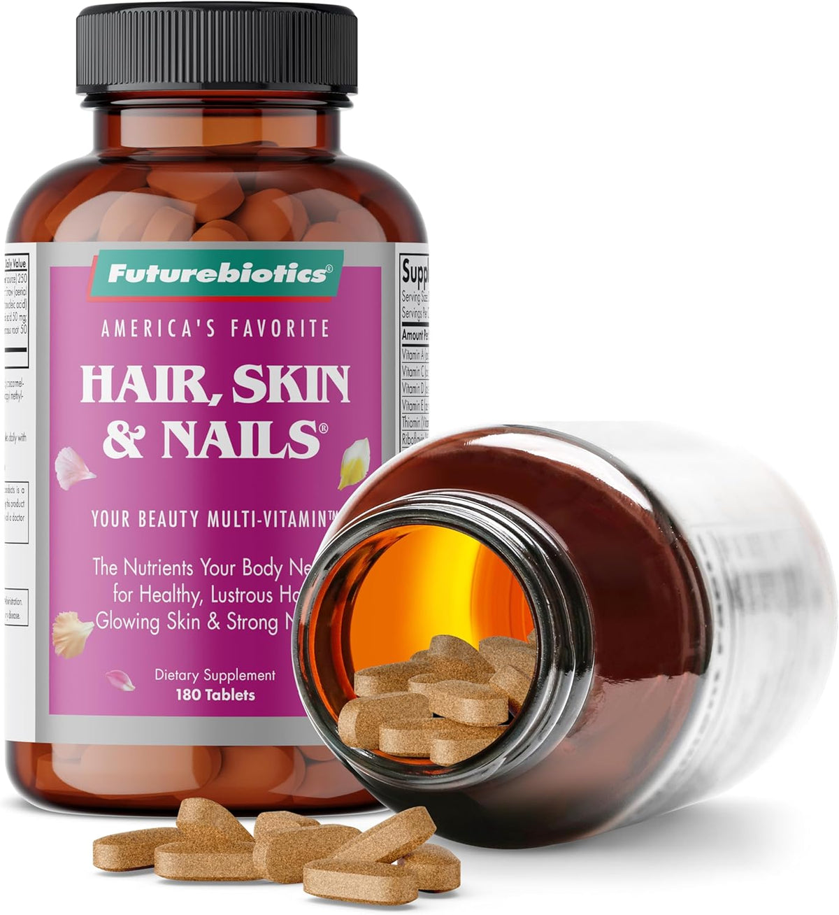 Futurebiotics Hair, Skin & Nails Beauty Multivitamin with Biotin - 180 Tablets - görsel 6
