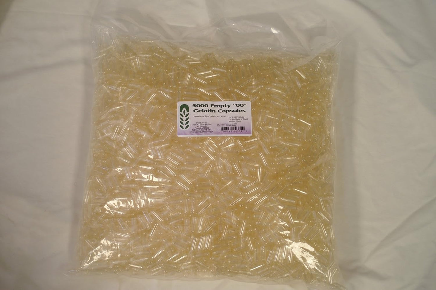 Capsule Connection 5000 Bulk Wholesale Empty Gelatine Capsules, "00" Size - görsel 1