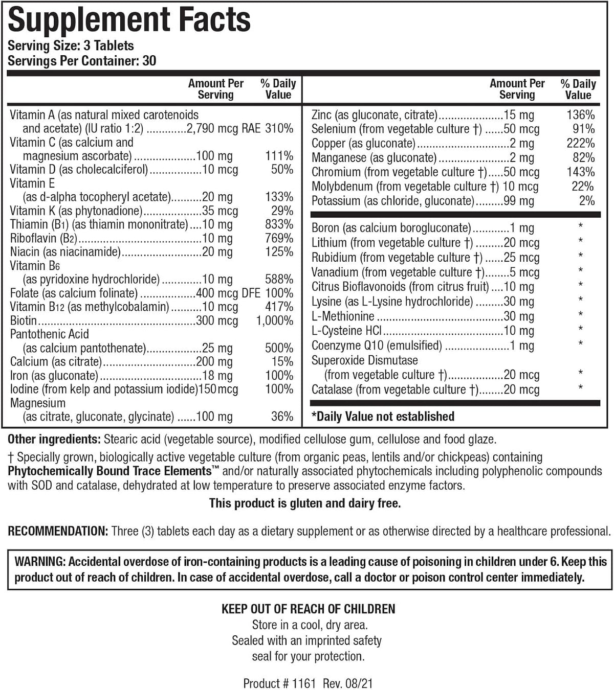 Biotics Research Bio-Multi Plus - Robust Foundational Multivitamin/Mineral Formula with Plant-Based Trace Minerals, 90 Tablets - görsel 2