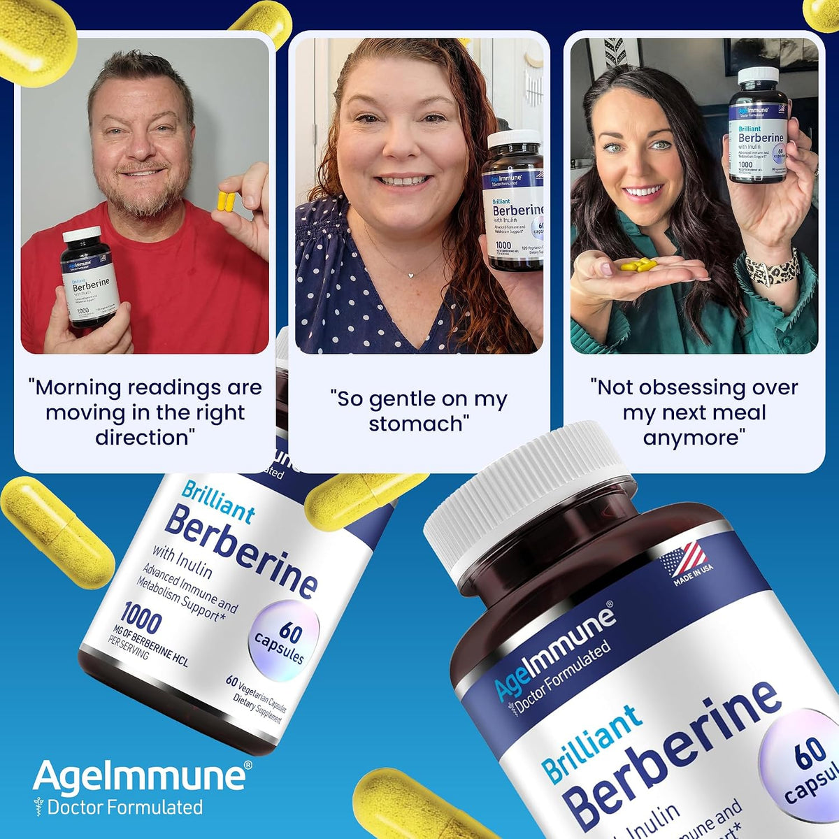Berberine 1000mg Supplement Complex with Inulin Prebiotic - Berberine HCL 500mg per Capsule - Doctor Formulated and Third Party Tested - görsel 7