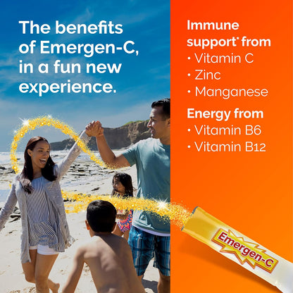 Emergen-C Crystals, On-the-Go Immune Support Supplement with Vitamin C, B Vitamins, Zinc and Manganese, Orange Vitality - 28 – Image 4