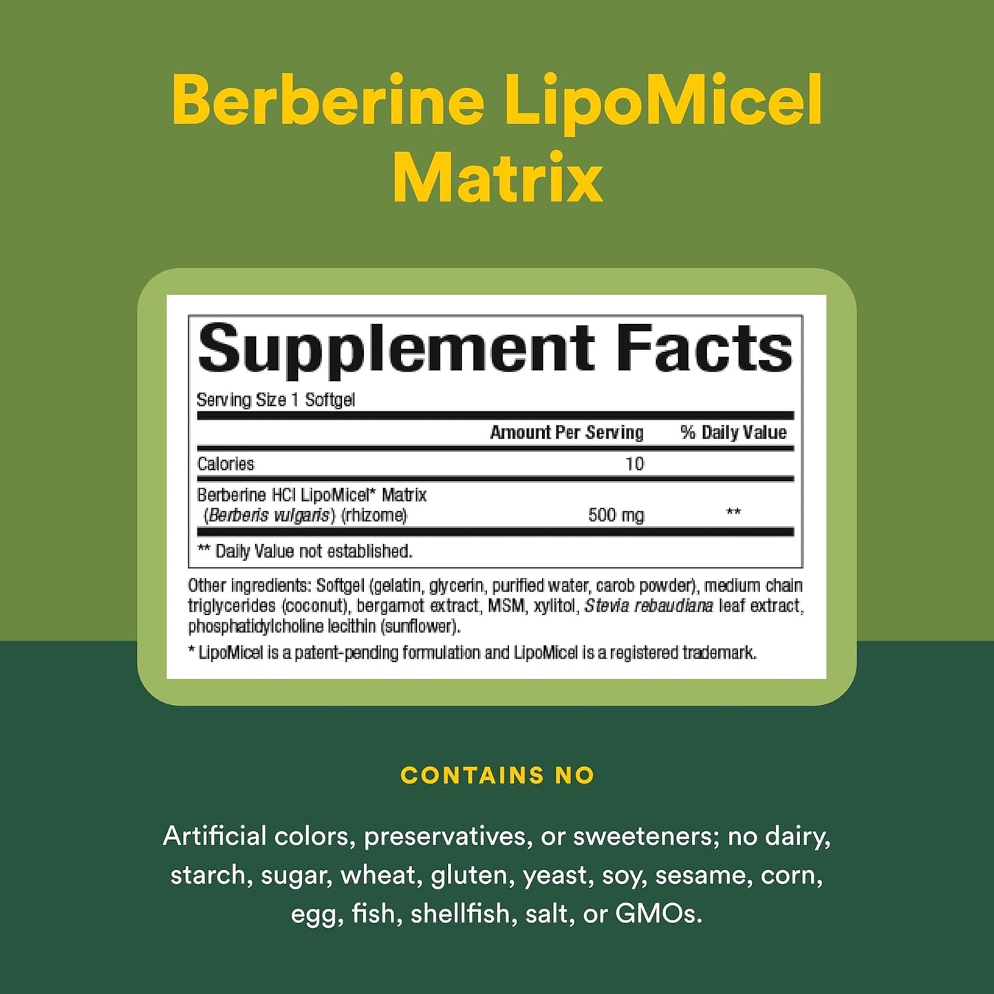 Natural Factors Berberine LipoMicel Matrix - 90 Liquid Soft gel capsules - görsel 4