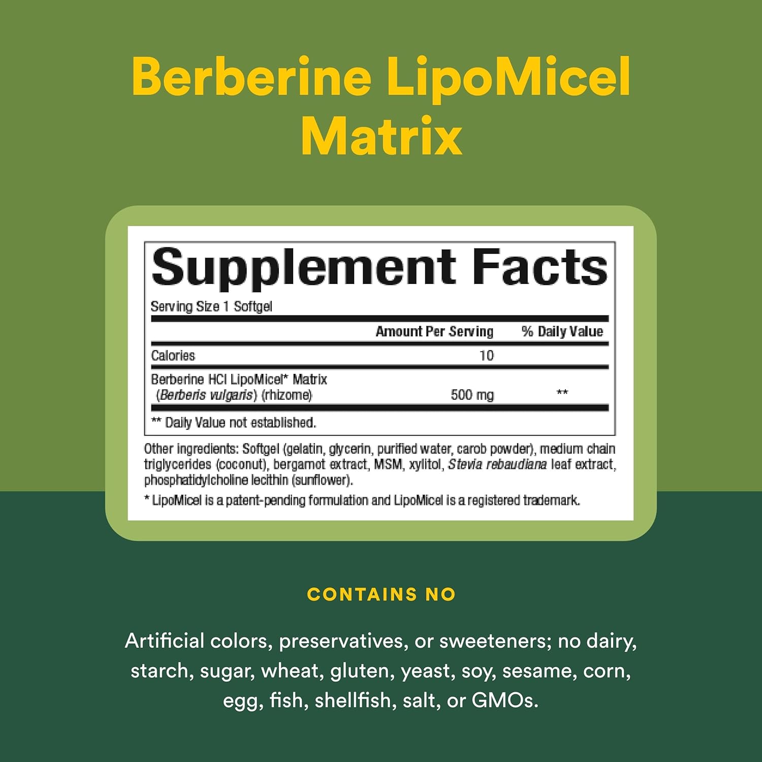 Natural Factors Berberine LipoMicel Matrix - 90 Liquid Soft gel capsules - görsel 4