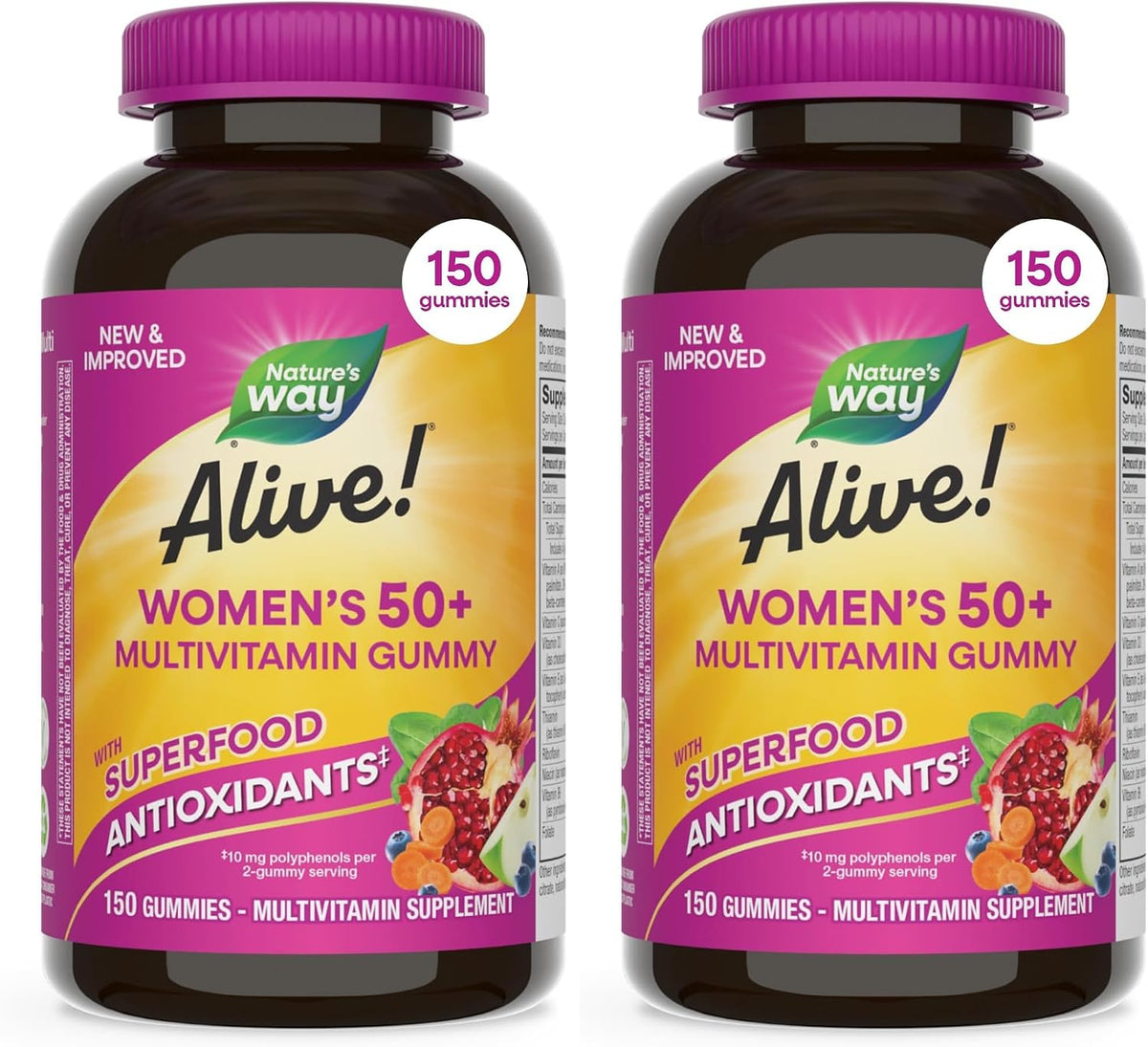 Nature's Way Alive! Women's 50 Plus Multivitamin Gummy, Mixed Berry, 150 Count - görsel 10