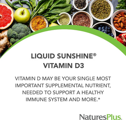 Nature's Plus Liquid Sunshine Vitamin D3 - Tropical Citrus - 5000 IU - 473 ml