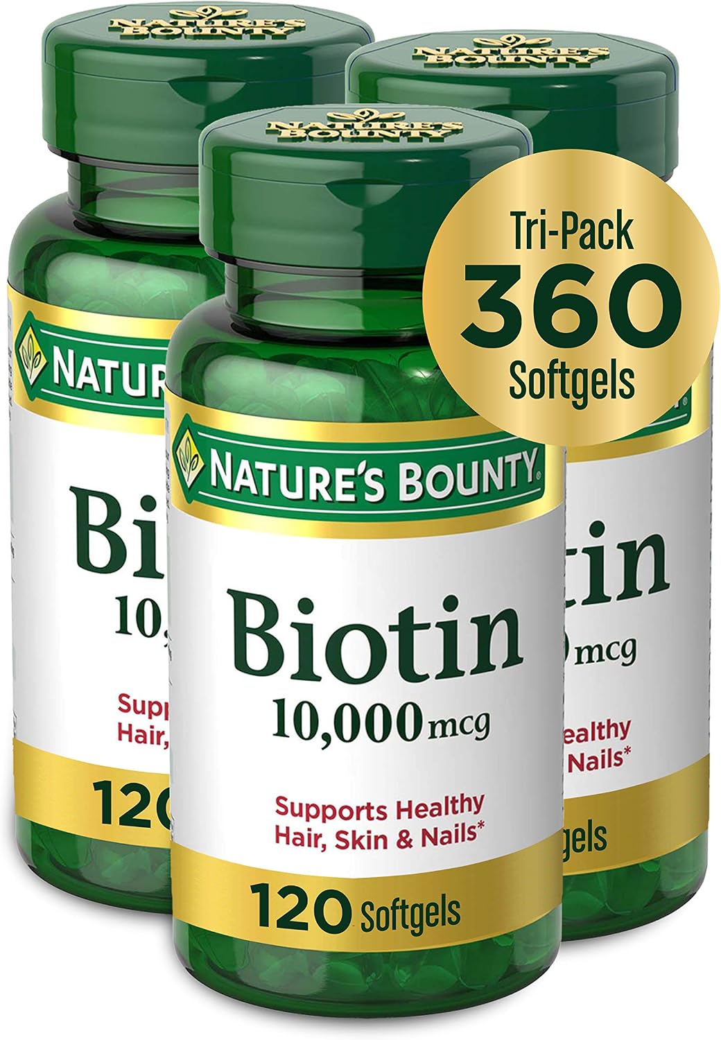 Nature's Bounty Biotin 10,000 mcg, 120 Softgels - görsel 10