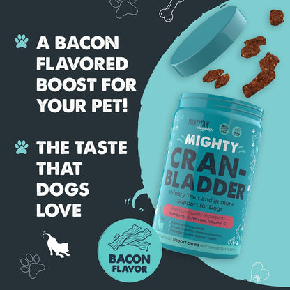 Mighty Paw Waggables Cran-Bladder – Cranberry Supplement for Dogs (120 Chews)