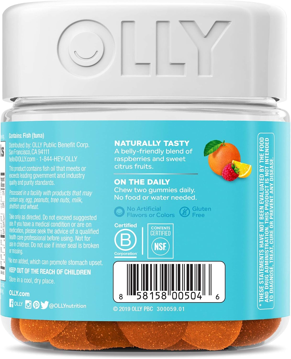 Olly Prenatal Multivitamin Gummy, Folic Acid, Vitamin D, Omega DHA, Chewable Supplement, 60 Gummies (3 Count) - görsel 4