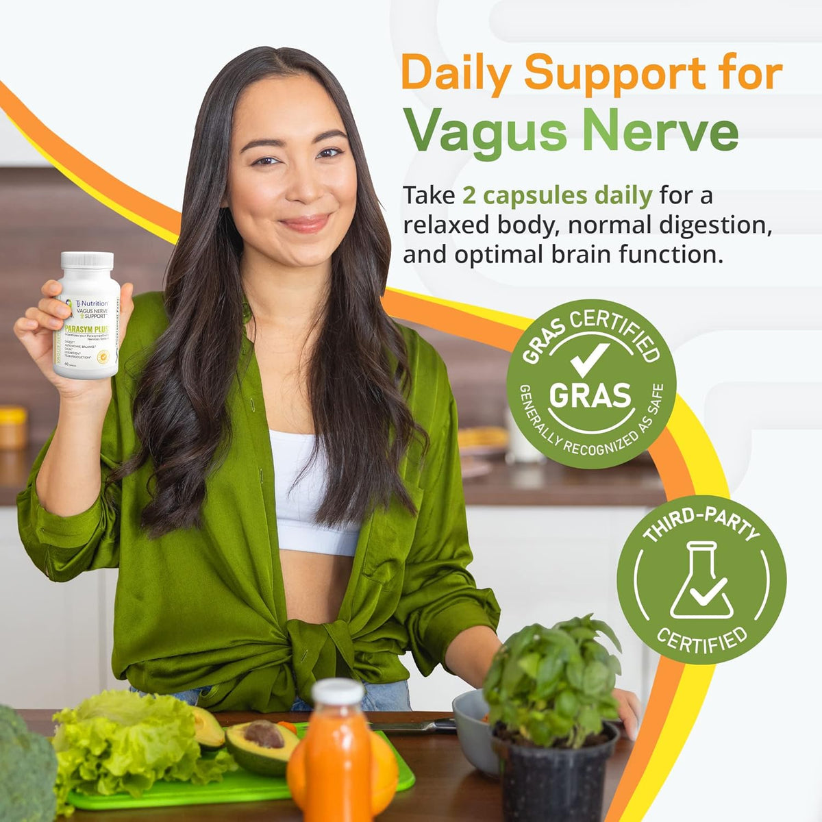 Parasym Plus Vagus Nerve Formula – Patented Digestive & Brain Supplement, 60 Capsules - görsel 3