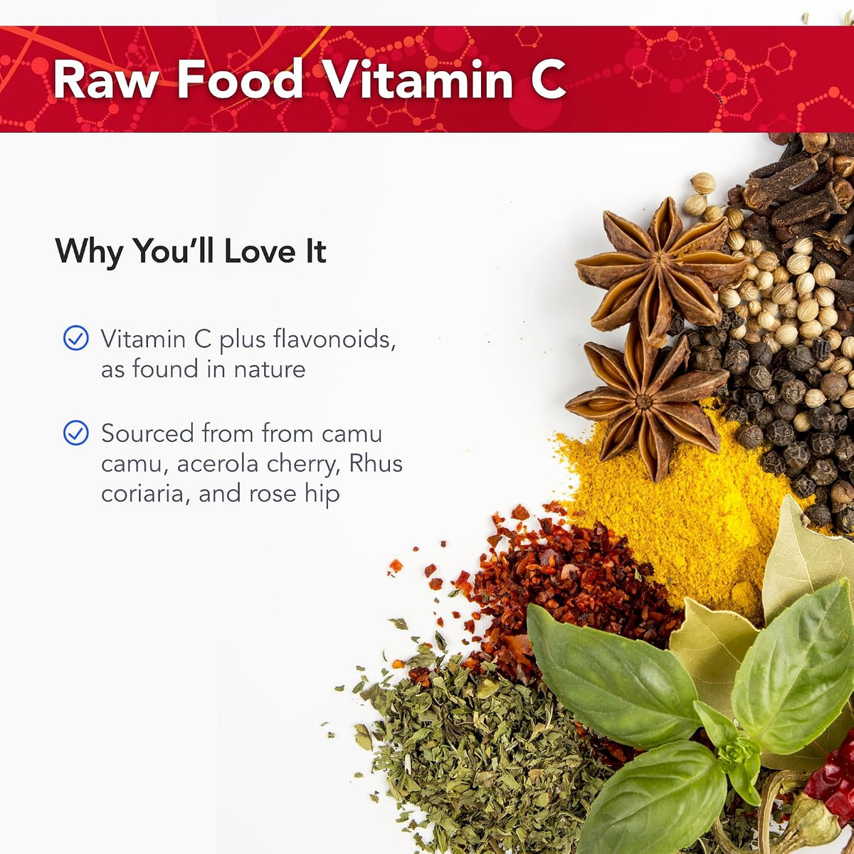 Physician's Strength Power-C - Raw Food Vitamin C + Flavonoids - 90 Capsules - görsel 3