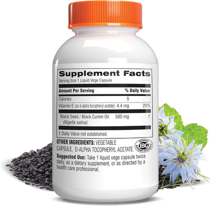 Botanic Choice Black Seed Oil, 500 mg – Black Cumin Seed Oil Supplement, 60 Vegetarian Capsules