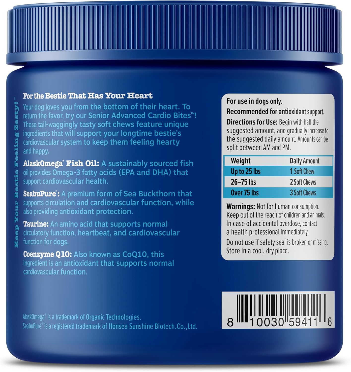 Zesty Paws Cardiovascular Support for Senior Dogs - Taurine & CoQ10 Heart Health Chews - 90 Count - görsel 8