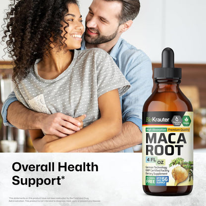 BIO KRAUTER Maca Root Liquid Drops - Vegan, Alcohol-Free, 680 mg, 120 ml (56-Day Supply)