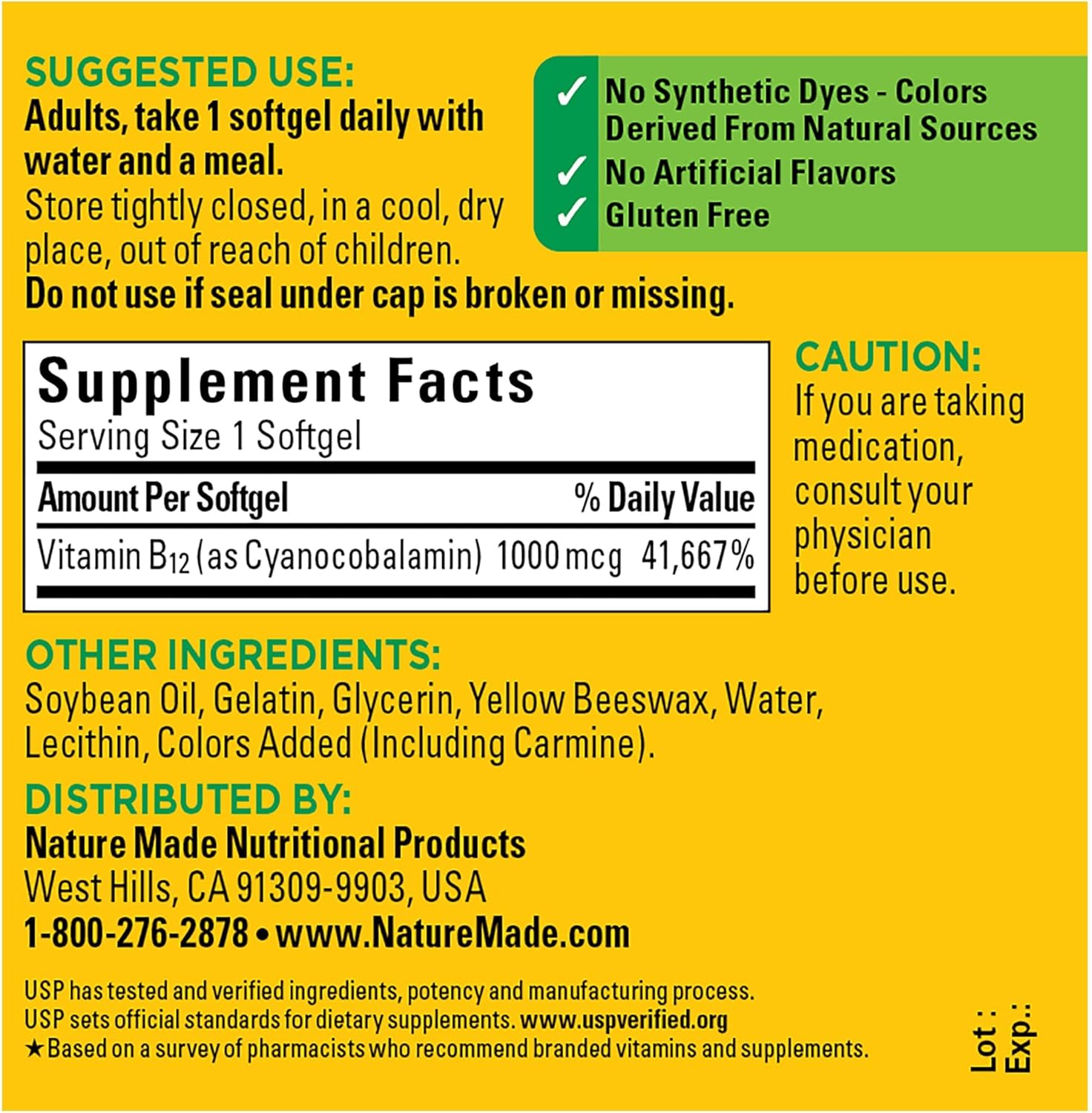 Nature Made Vitamin B12 1000 mcg, 90 Softgels - görsel 2
