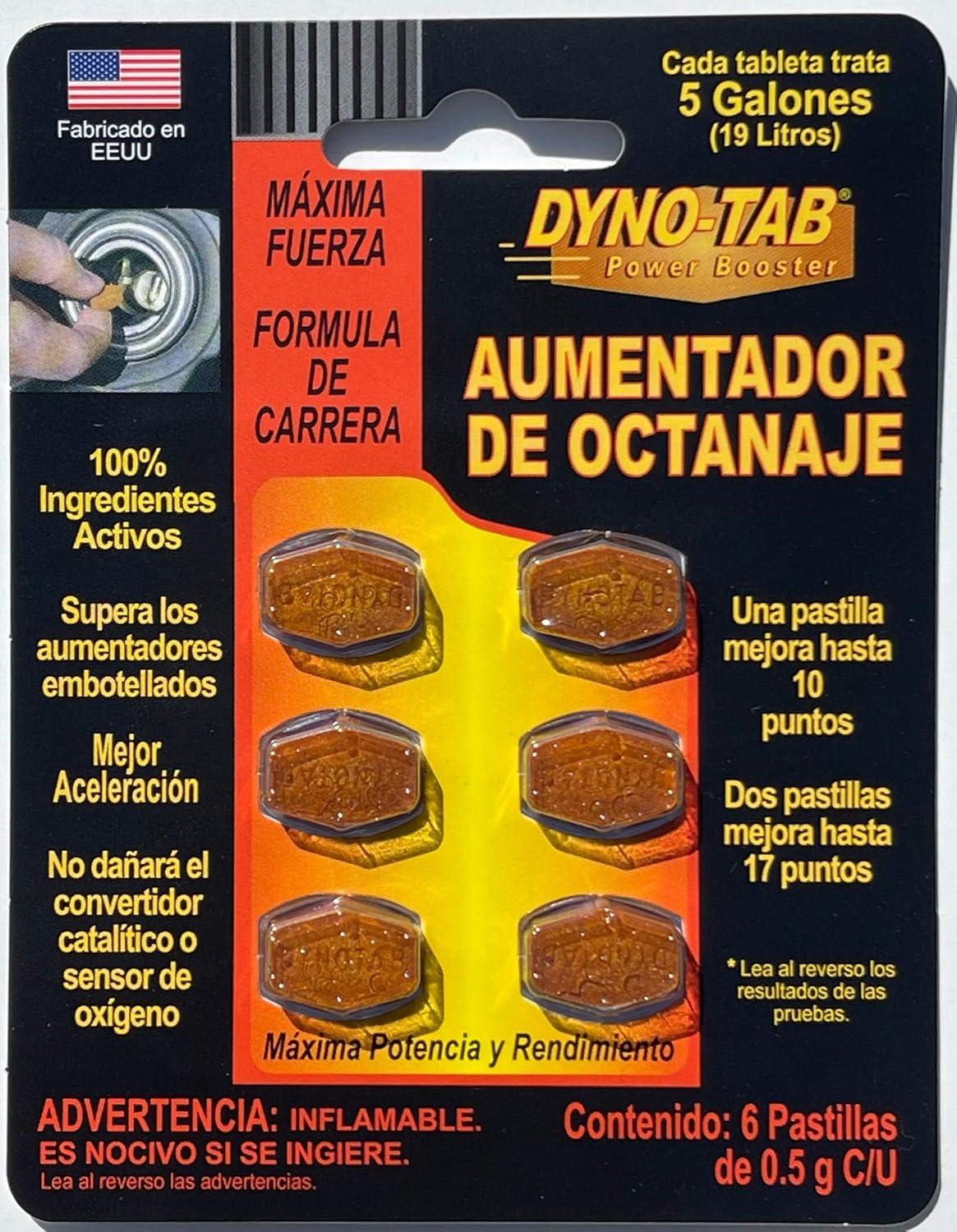 Aumentador De Octanaje 6 Tablets, 0.5 g Each - görsel 1