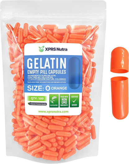 XPRS Nutra Size 0 Empty Gelatine Capsules – 100 Pack – DIY Capsule Filling – Pure Bovine Gelatine (Pink)