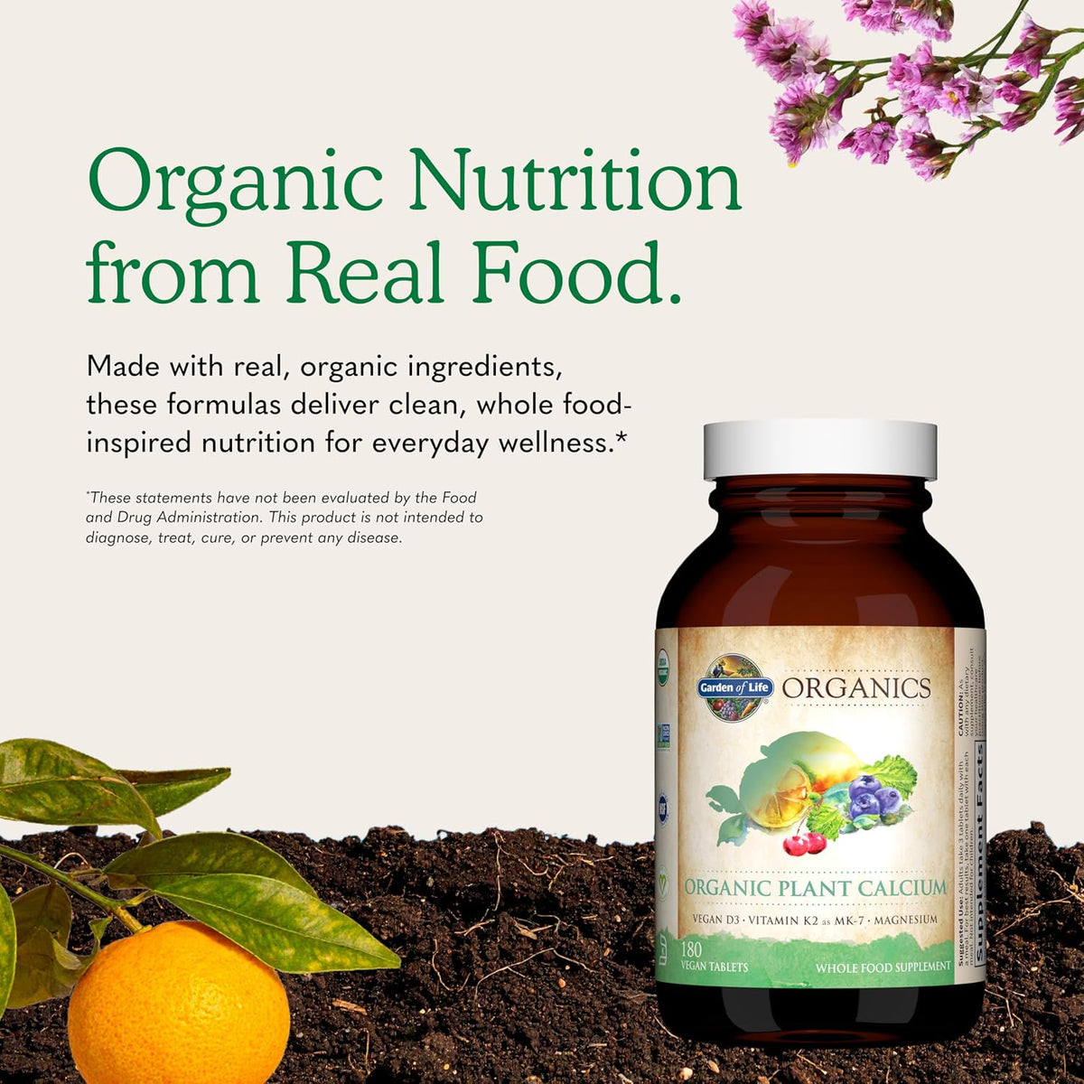 Garden of Life Calcium Supplement with – Calcium (from organic algae): 1,000 mg per serving. Algae-based calcium – Image 6