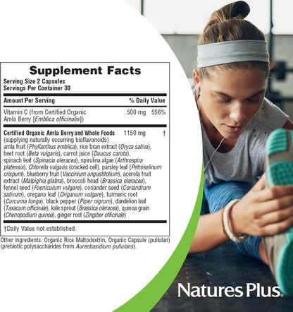 Nature's Plus Source of Life Garden Vitamin C 500 mg, 60 Capsules