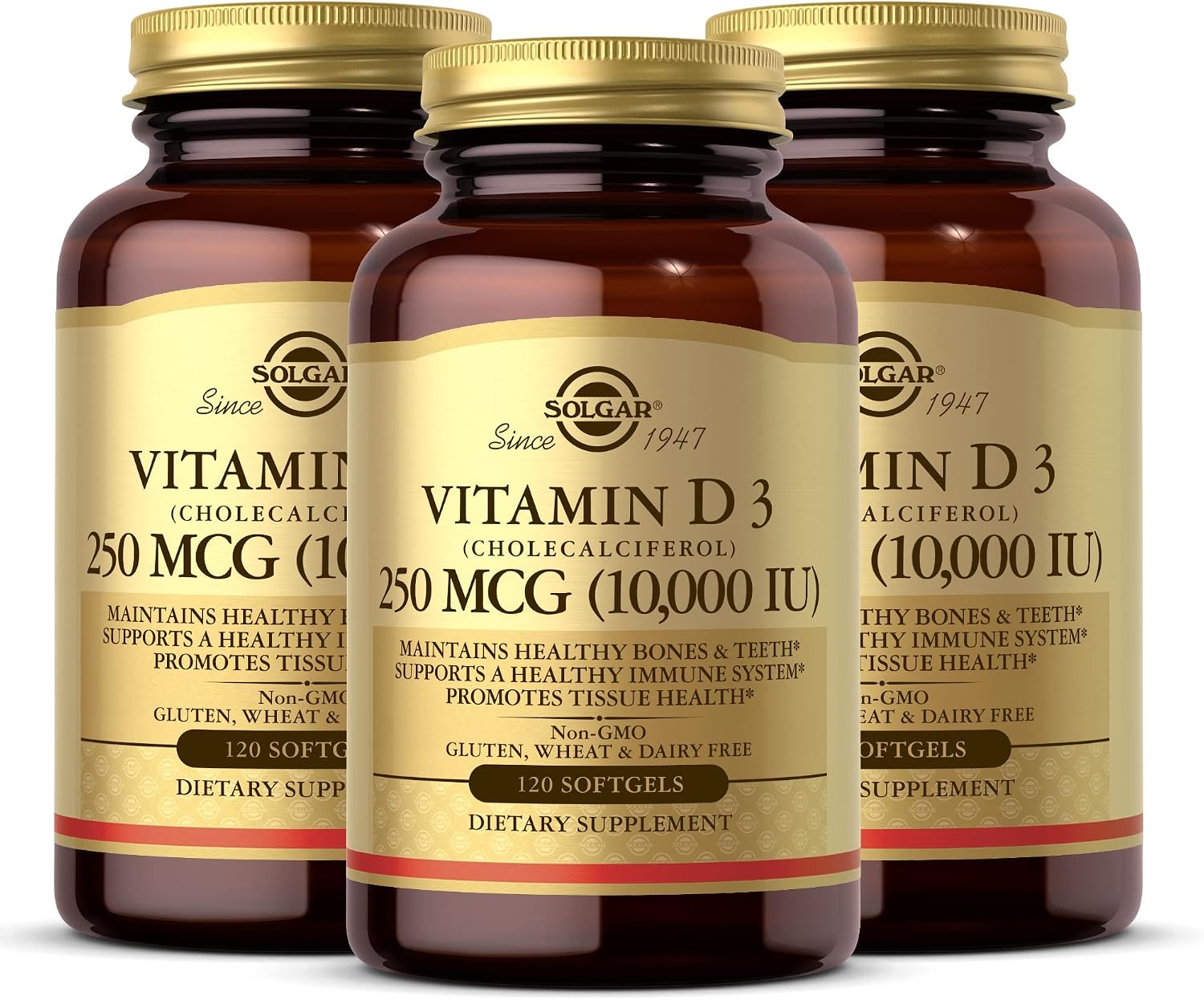Solgar Vitamin D3 (Cholecalciferol) 125 mcg (5000 IU), 100 Softgels – Bone and Immune Support - görsel 9