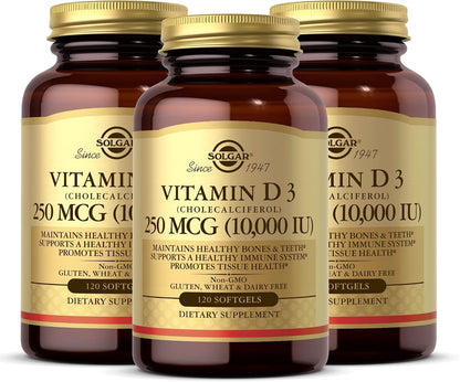 Solgar Vitamin D3 (Cholecalciferol) 125 mcg (5000 IU), 100 Softgels – Bone and Immune Support